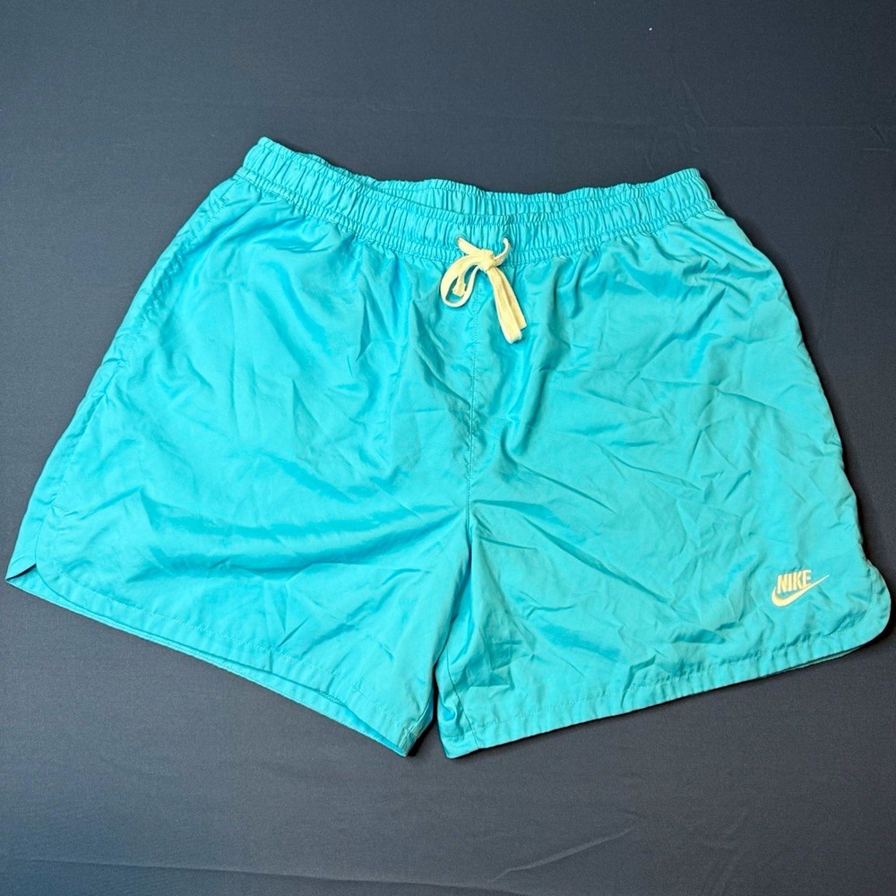 Nike Men's Solid Blue Swim Shorts 2XL Regular Drawstring Mesh Lined